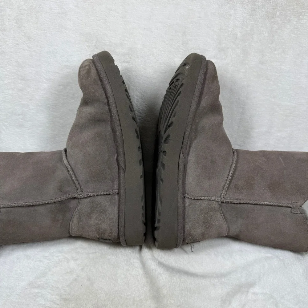 UGG Gita Grey Suede Shearling Lace Up Boots 1018629 Womens Size 6